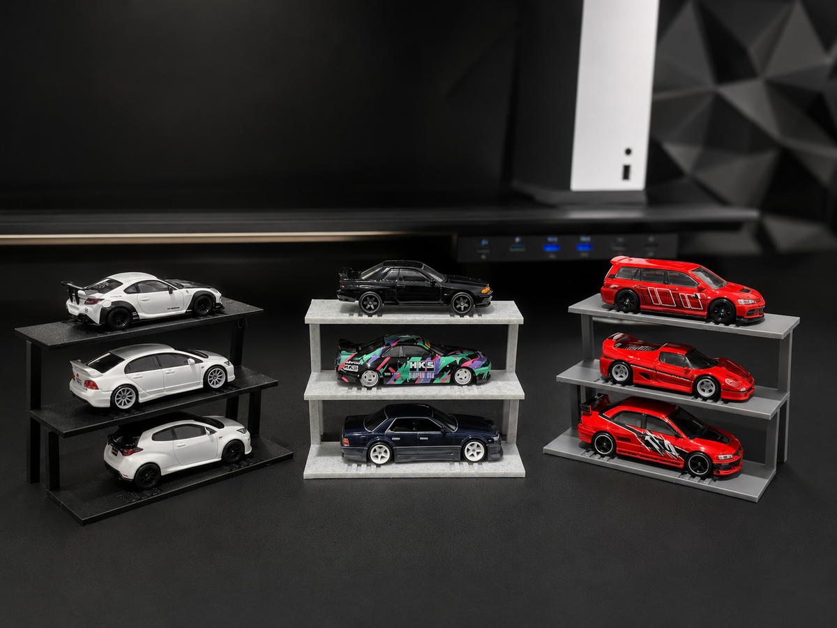 1:64 Diecast Car Display Rack 3 -Tier – Hot Wheels Compatible