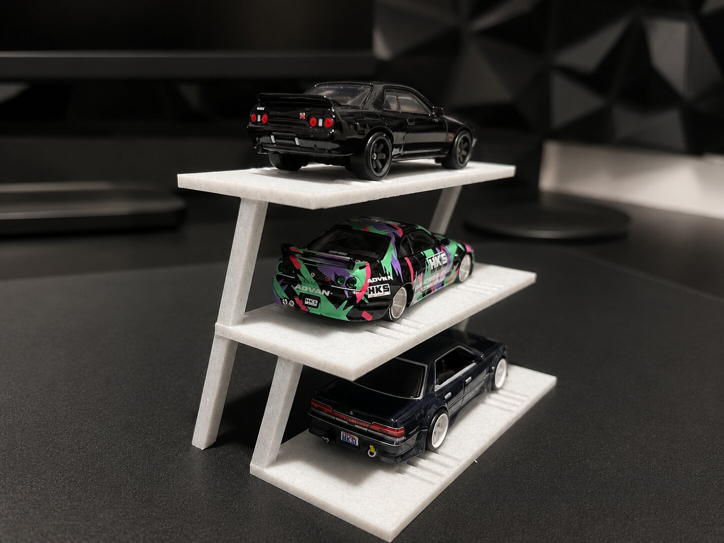 Marble White 3 Layers Car Rack